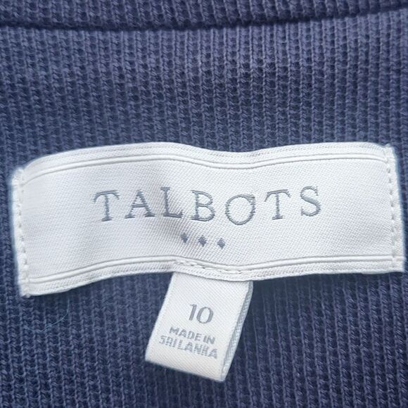 Talbots navy cotton blazer with nautical anchor buttons. 100% cotton career wear - Picture 3 of 11